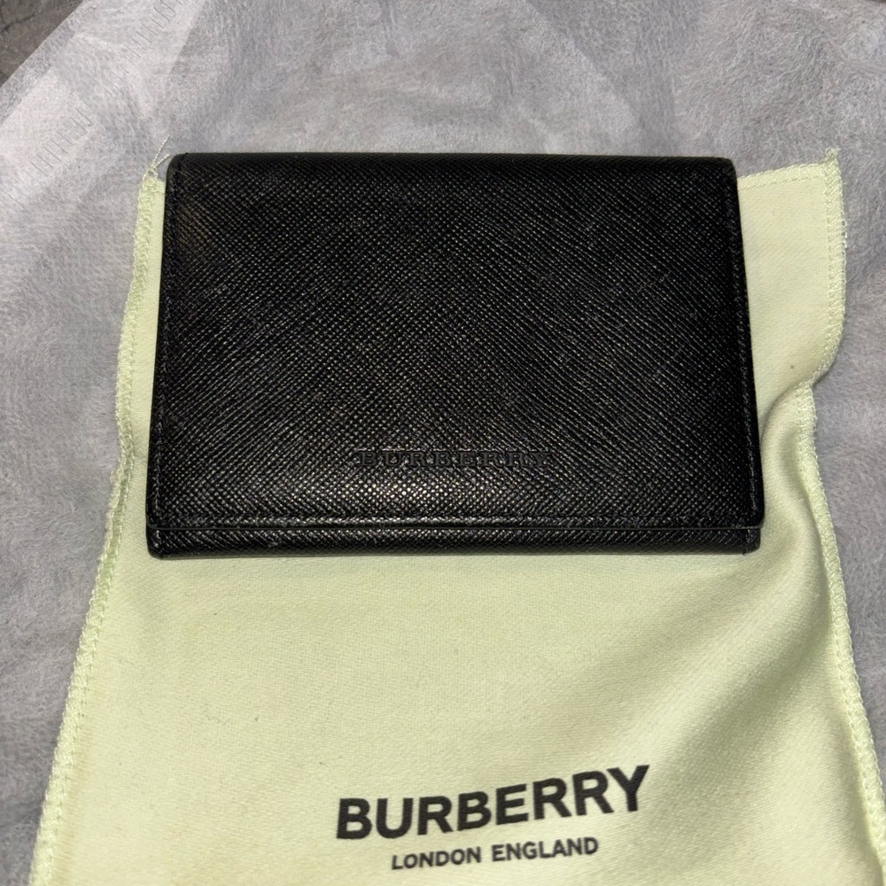 Burberry Black Textured Leather Card Holder